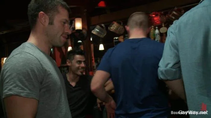 Naked ripped stud gets humiliated and used in a crowded pub [HD 720p]